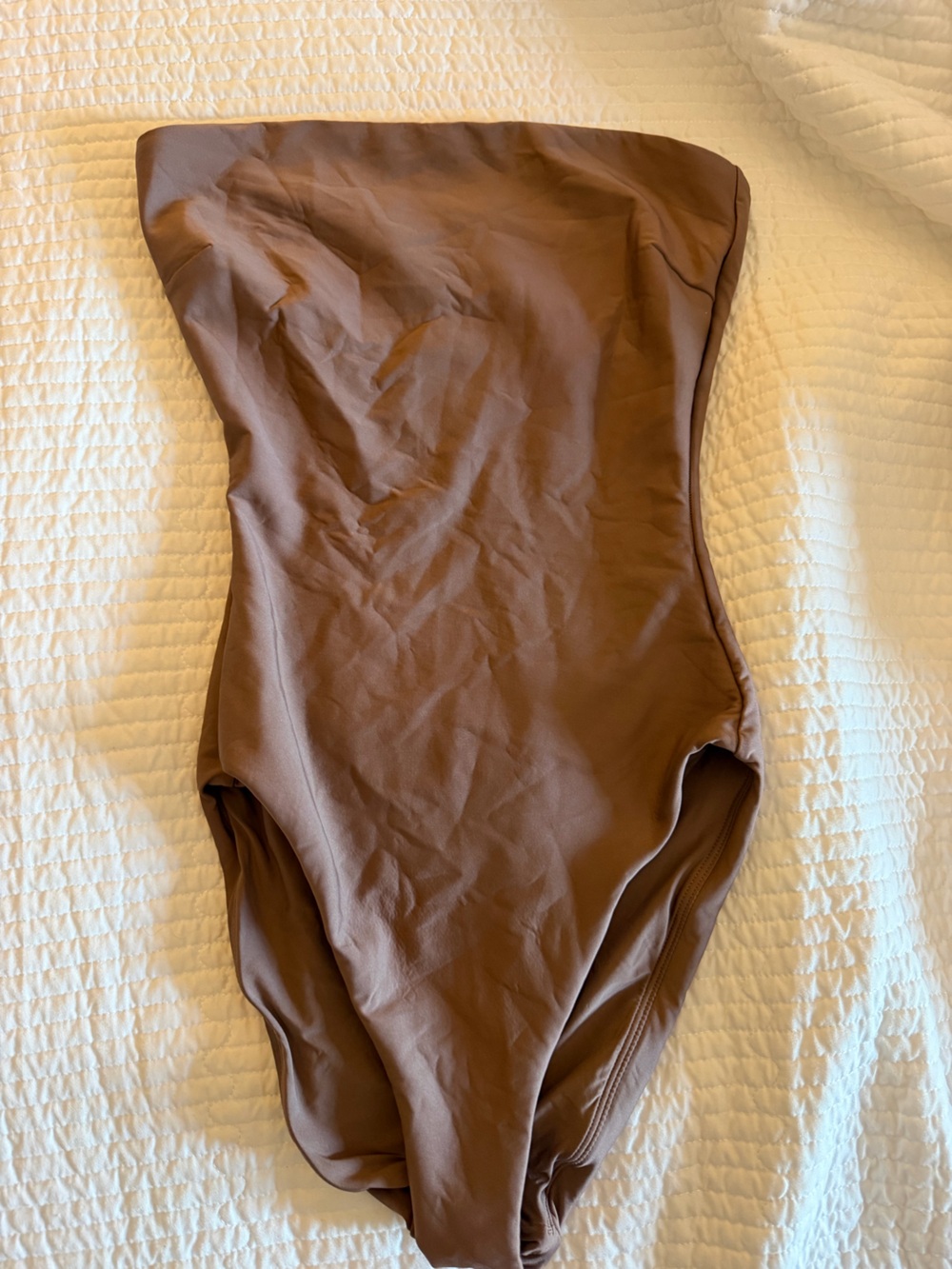 J. Crew Brown Strapless One-Piece Swimsuit